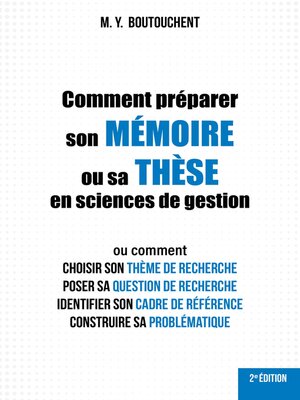 cover image of Comment préparer son mémoire ou sa thèse en sciences de gestion